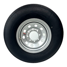 Trailer Tire On Rim St23580r16 Radial Lre 8 Lug 8x6.5 Modular Silver Wheel