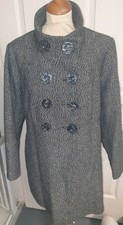 Evans Women's Wool Blend Double Breasted Tweedy Coat Size 18