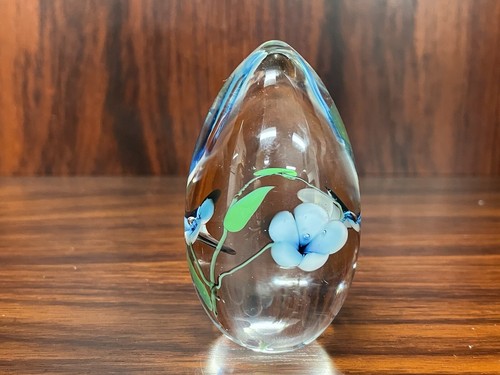 Vintage Petru Rusu for The Glass Eye Studio Art Glass Floral Egg 1988 - Picture 3 of 8