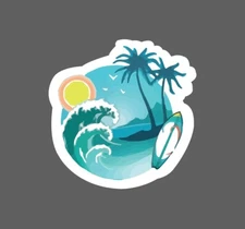 Beach Wave Sticker Tropical Waterproof Ocean Waves Outdoor Gift NEW