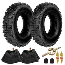 4.10-6 4.10/3.50-6 Tire and Inner Tube For Lawn Mower ATV 4 Wheeler Mini Bike