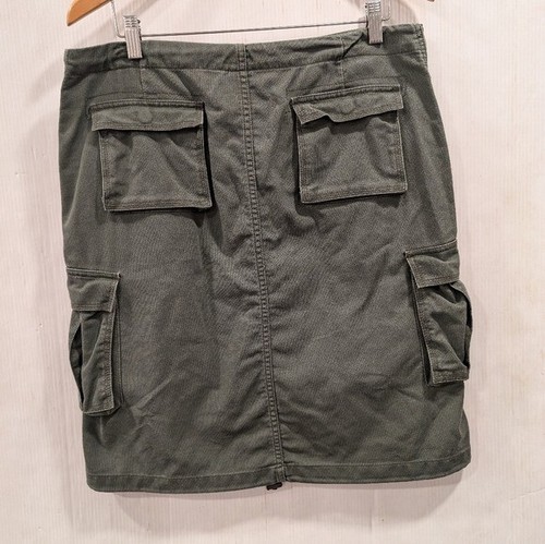 NO BOUNDARIES Y2K olive green cargo utility skirt size 13 - Picture 7 of 8