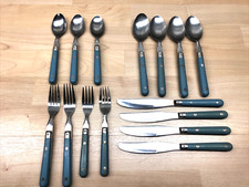 Vintage Washington Forge Mardi Gras WF Light Blue Flatware Set 15 Piece