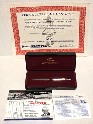 New VTG (Fisher Space Pen Gold Shuttle) NOS AG7-CH4SH Chrome NASA Apollo Box A1+
