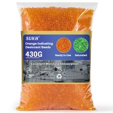 Sukh Orange Silica Desiccant Beads 430G - Indicating Gel 1LB,