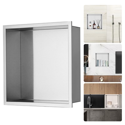 Uimoso Stainless Steel Shower Niche 13x13'' Double Shelf Wall-inserted for Shower