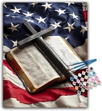 Paint by Numbers Kit for Adults - Flag Cross Acrylic Adult Paint by Number Kits