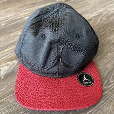 Air Jordan Jumpman Snapback Elephant Textured Snap Hat Cap Black Red TODDLER