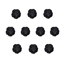 10 Pcs 25mm Black Rose Flower Resin Button Flat back Single-Hole Sewing