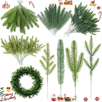 Weihnachts Künstliche Tannenzweige Girlande Dekoration 60 Stück Grün