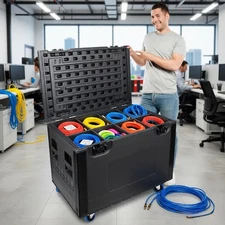 ATA Road Case Wheels Stackable Flight Case for DJ Touring Waterproof Cable Trunk