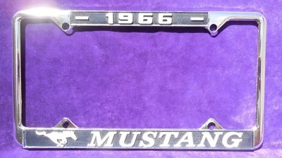 VINTAGE LICENSE PLATE FRAME 1966 MUSTANG FORD PONY HORSE LOGO NOS FOMOCO RARE