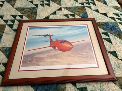 Chuck Yeager Signed "Yeager's Conquest - Mach 1" Print by Roy Grinnell - Image 1 of 4