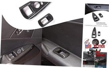 Car Window Glass Lift Switch Frame Cover Trim Compatible with carbon fiber