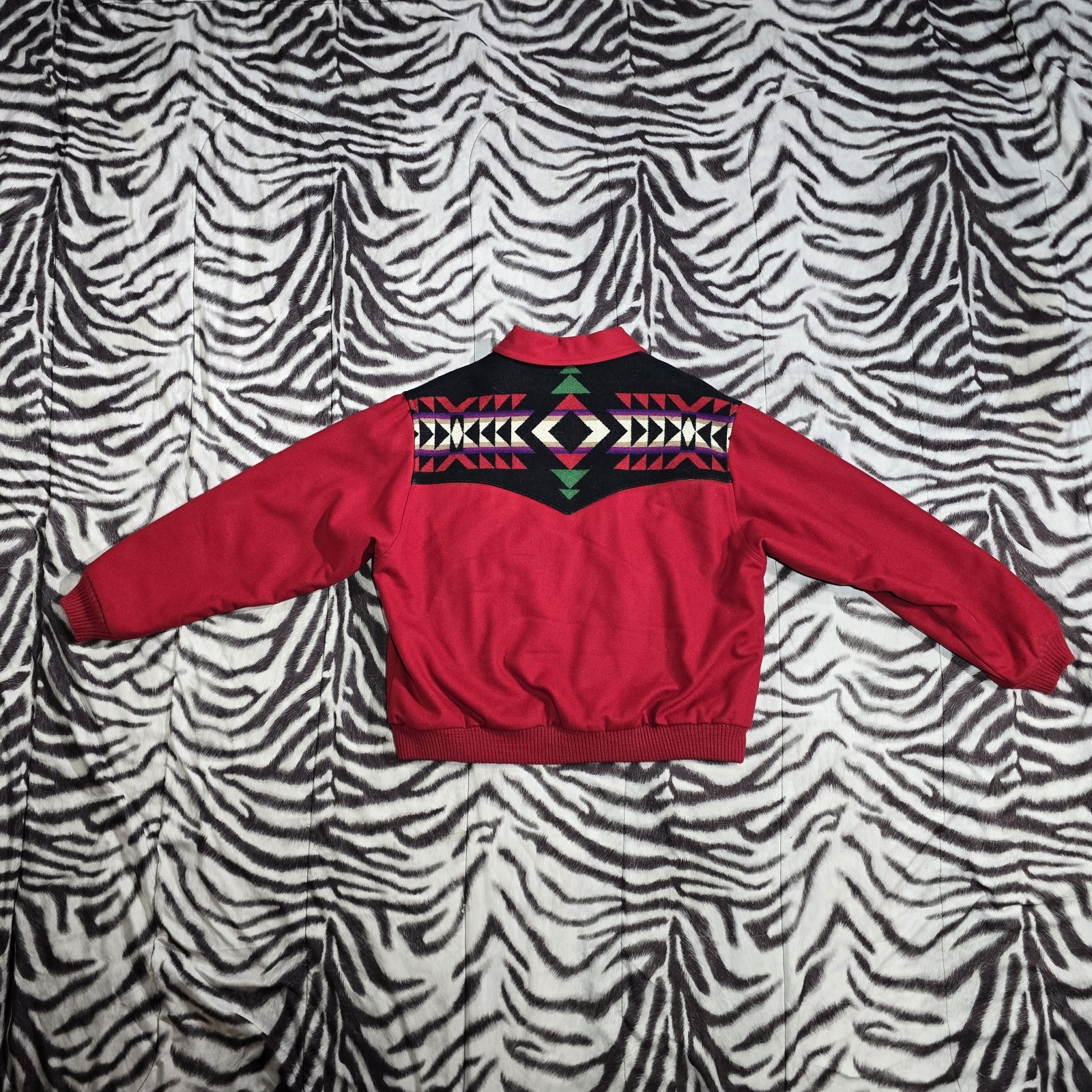 Pendleton wool varsity red jacket aztec geometric… - image 5