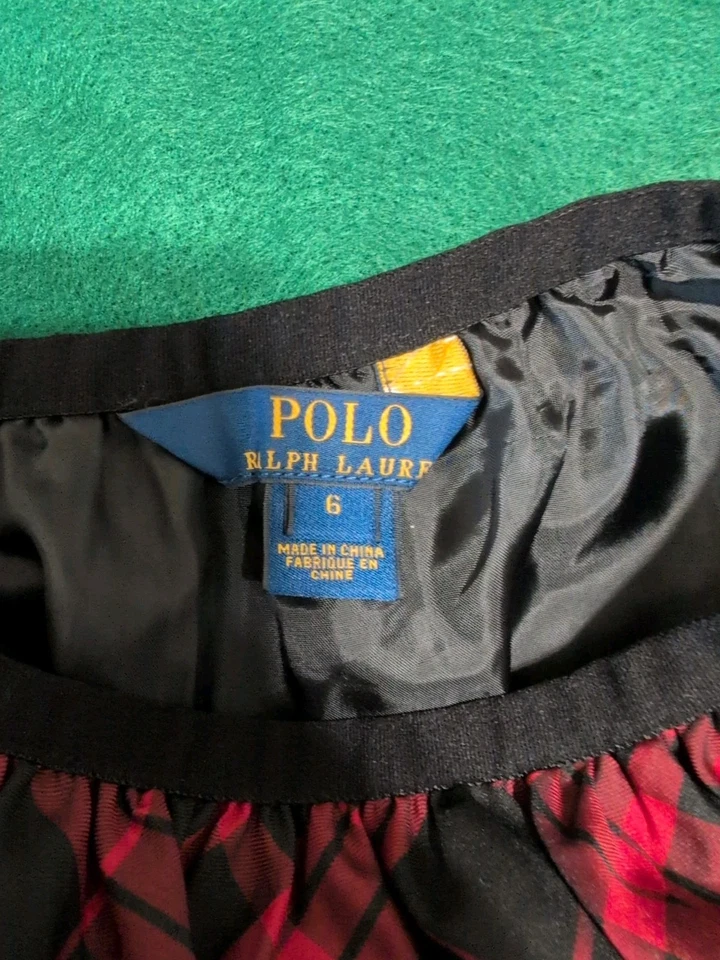 Falda Polo Ralph Lauren Niñas, Rojo/Negro Cuadros - Talla 6 Foto 4 de 4
