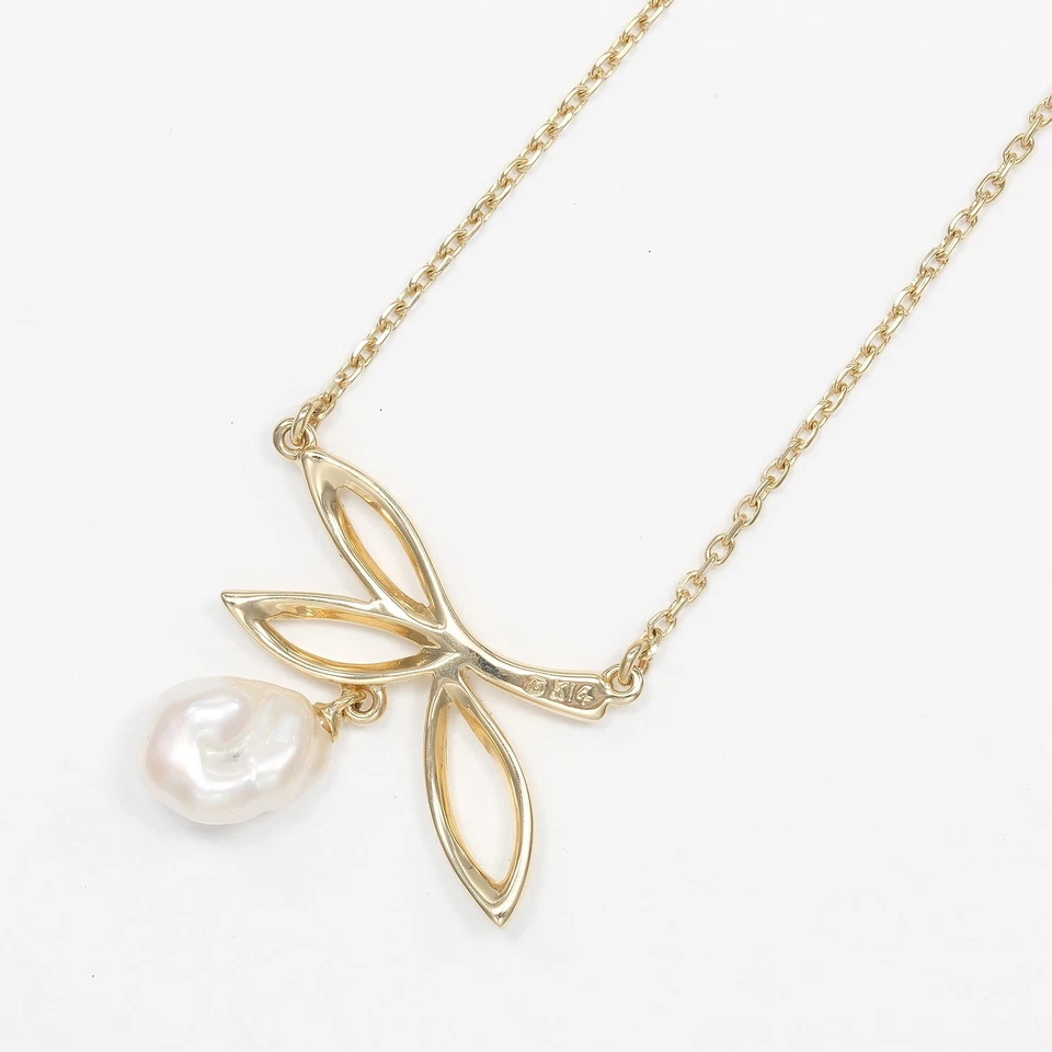 MIKIMOTO Necklace K14 Yellow Gold/Pearl 3.4g Women - Image 3 of 4