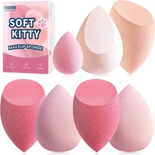 Makeup Sponge Set Blender Sponges 7 Pcs for Liquid, Cream, and Powder, Latex ...