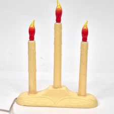 3 Light Electric Wax Drip Candle Candolier Christmas Decoration Window Mantle