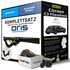 Für CITROEN C3 Fliessheck III Typ SX Anhängerkupplung abnehmbar +eSatz 13pol 16-