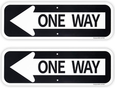2-Pack Large Left Arrow Sign 18"X 6" .04" Aluminum Reflective Rust Free