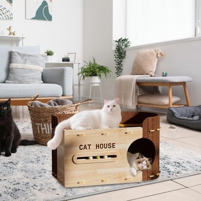 Nestbett Filz Katzenbett Höhle Kratzfest Katzenhaus Indoor Katzenliege für