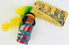 1949 Vintage Skookum Souvenir Mailer Tag Papoose Doll Indian Native American