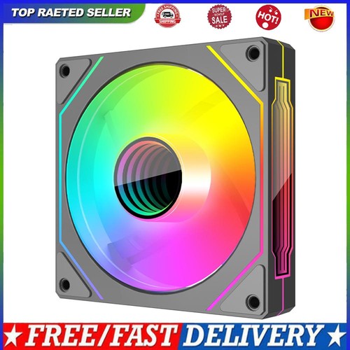 12cm ARGB 5V 3Pin 4 Pin PWM CPU Case Cooling Fan Infinity Mirror(Black Reversed)