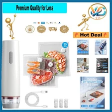 Compact Wireless Vacuum Sealer with Visible Tank & 30 BPA Free Bags