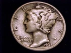1938-S  Mercury Dime, Fine Grade.