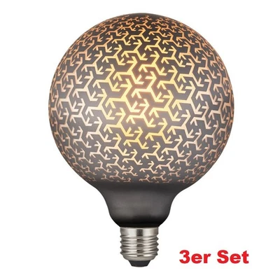 3er Set- Nordlux LED Lampe Deco E27 G125 Pattern dimmbar 1800K warm Leuchtmittel - Bild 1 von 4