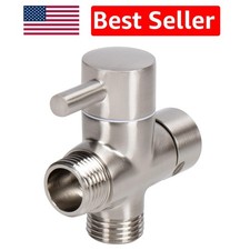 Universal G1/2" Shower Arm 3-Way Diverter Valve - Stylish Brushed Nickel Finish
