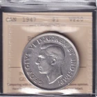 1947 Canada 1 Dollar Argent VF-20 Pointed ‘7’ – ICCS