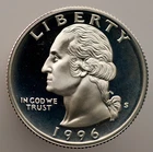 1996-S Washington Quarter - Gem Proof - 90% Silver - .1808 Troy oz (sku:RP9)