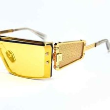 Balmain Eyewear by AKONI Wonder Boy III Oversized Gold Sunglasses Shield JAPAN