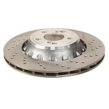 SHW Performance Rear Right 380mm Drilled Disc Brake Rotor For BMW F87 M2 '19-'21