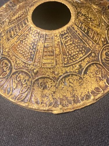 Vintage Ornate Solid Brass 4.5" Chandolier Lamp Canopy - Picture 4 of 12