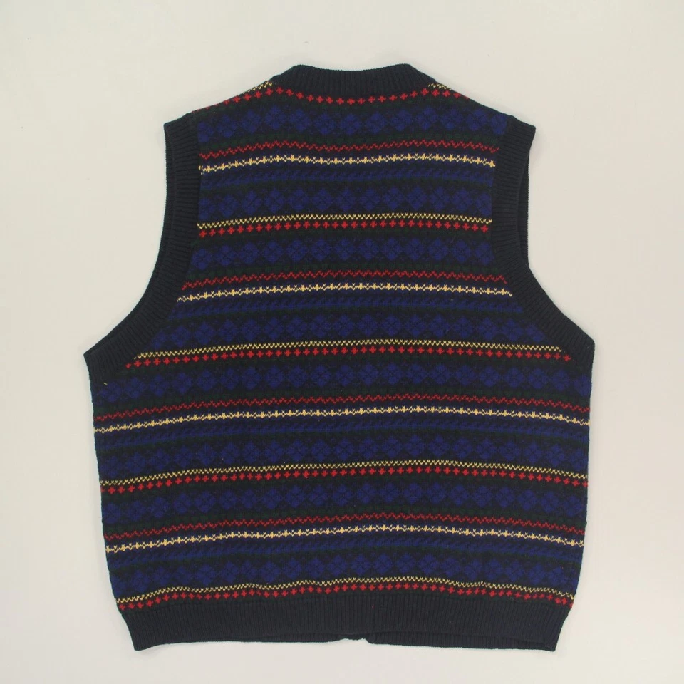 Chaleco Suéter Pendleton Para Mujer con Botones Talla Mediana Azul Rayas Años 90 Y2K De Colección HK Foto 2 de 4