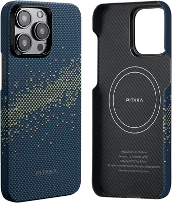 Pitaka Hülle kompatibel mit iPhone 15 Pro Max Aramidfaser ultradünn magnetisch P