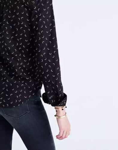 Camicia Madewell nera oro stampa mezzaluna cotone ex fidanzato manica lunga XS - Foto 2 di 8