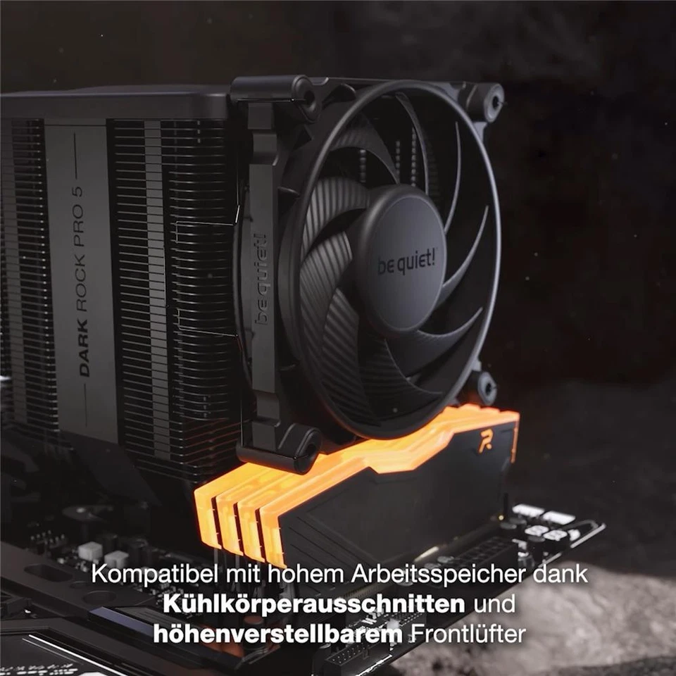 be quiet! Dark Rock Pro 5 Luftkühler Kühlleistung Heatpipes PWM Lüfter 12V BK036 - Bild 2 von 4