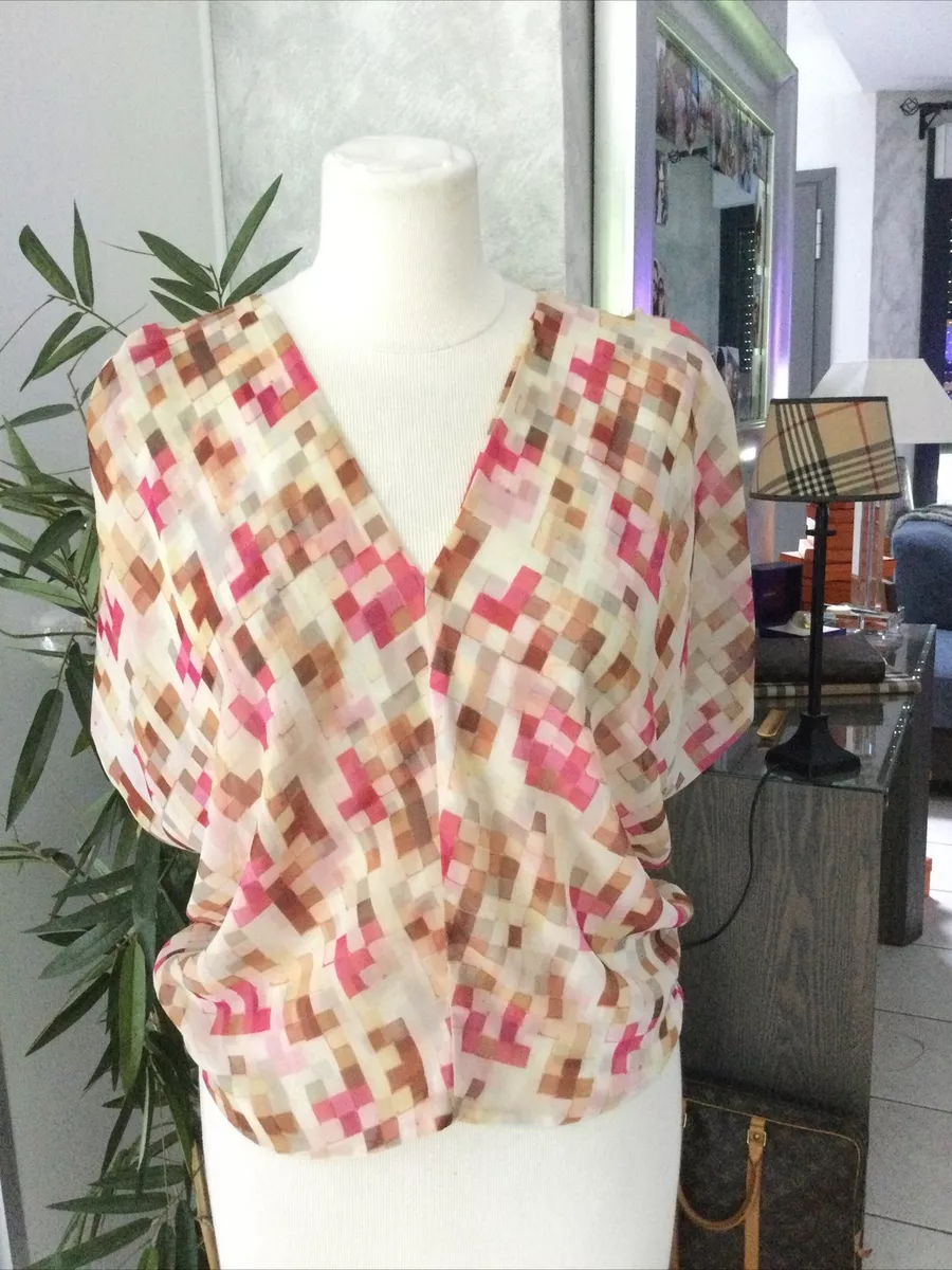 Haut top chemise CACHAREL taille 36 38 rose tres bon etat eBay