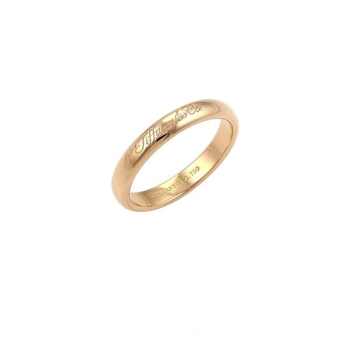 Tiffany & Co. Noten 18 Karat Roségold 3 mm breiter Kuppelbandring - Größe 5