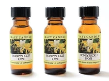 3 Honeysuckle Rose 1/2oz Premium Grade Scented Fragrance Oil Crazy Candles