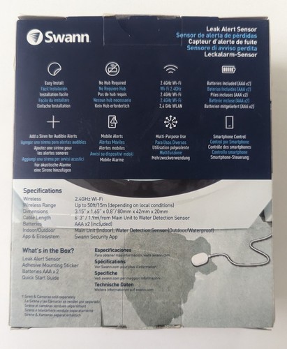 Swann Leak Alert Sensor - White - Detect Leaks Mobile Alert, Brand New - Picture 2 of 2