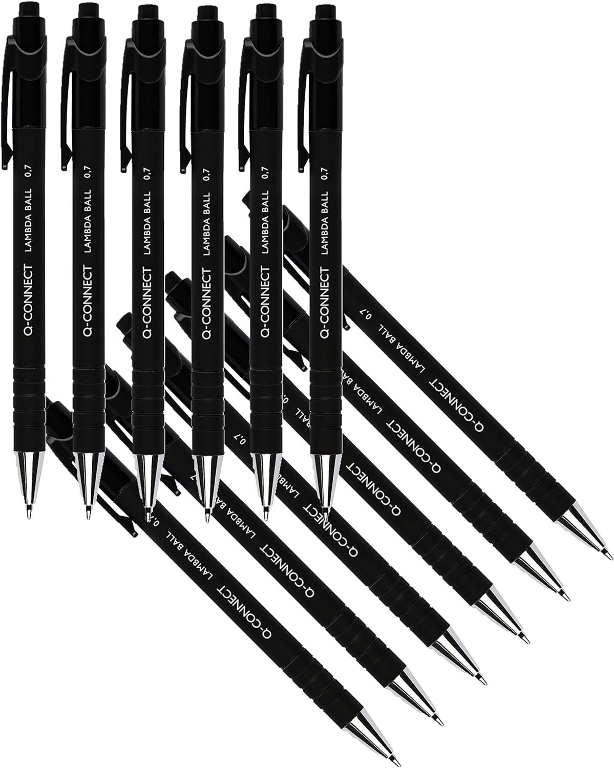 Q-Connect Lambda Ballpoint Pen Medium Tip - Black - Pack of 12 (KF00672) - Image 3
