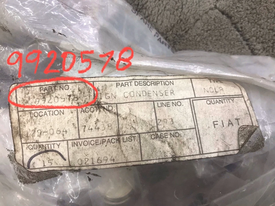 Condensador de encendido Fiat 124 (¡OE-NOS!) Fiat 850, 500, 600 hasta 71 Foto 2 de 4