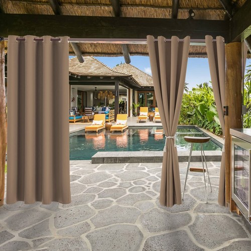 Cortinas exteriores para patio impermeables con aislamiento térmico cortinas opacas - Imagen 84 de 88