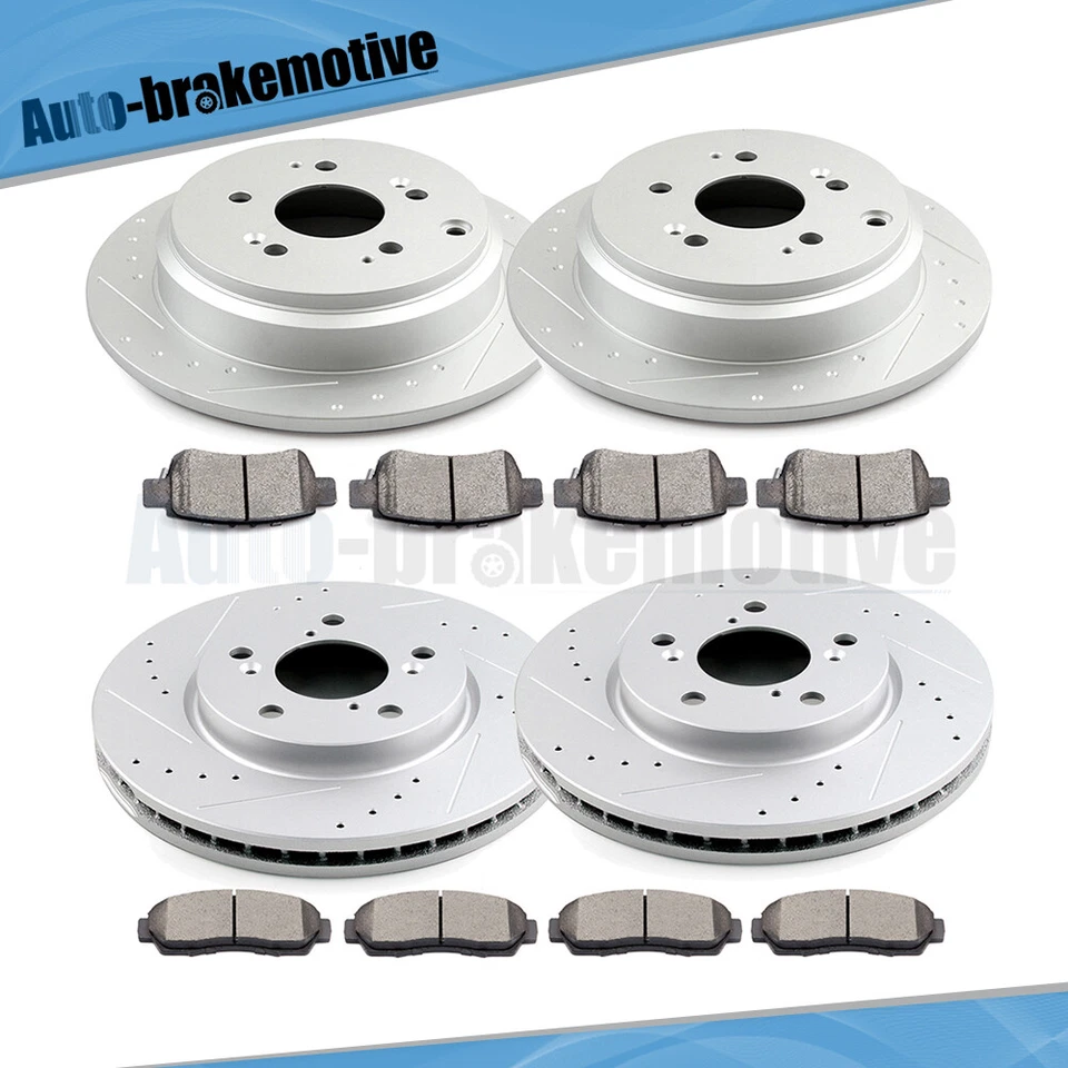 BRAKE ROTORS & CERAMIC PADS KIT FRONT & REAR FOR 2005-2010 HONDA ODYSSEY V6 Foto 3 de 4
