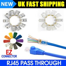 RJ45 UTP GOLD PLATED PASSTHROUGH CAT6 CAT5e NETWORK CABLE CONNECTOR WHOLESALE